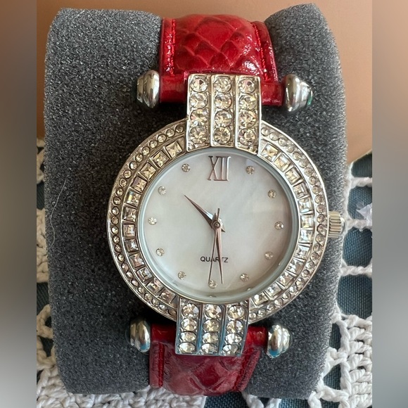 Adrienne Watch: 🆕 Red Leather Band - Picture 1 of 9